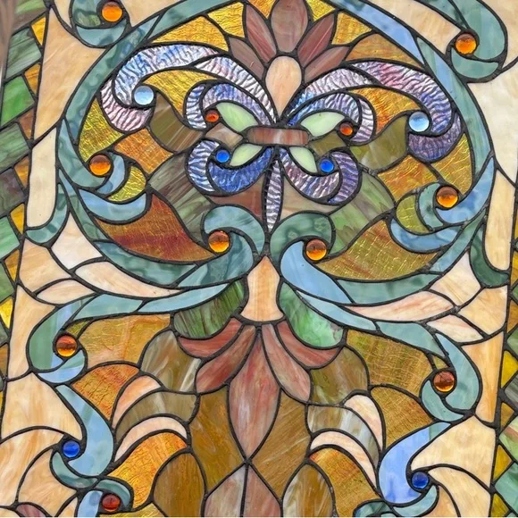Stained Glass Panel with Intricate Design - Picture 2 of 3